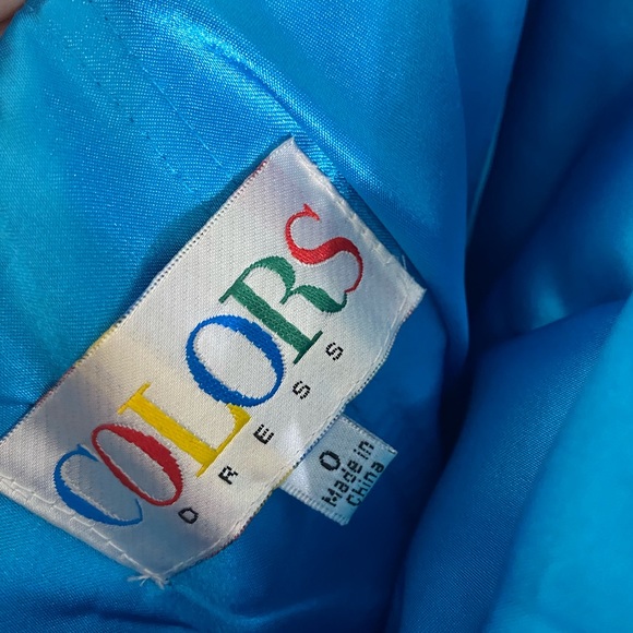 COLORS DRESS Short Royal Blue Color Block Gown Size 0 - Picture 7 of 14